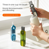 3 In 1 U-shaped Cup Mouth Multifunction Water Bottle Cup Cleaning Brush Blue - Shop N Save