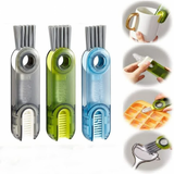 3 In 1 U-shaped Cup Mouth Multifunction Water Bottle Cup Cleaning Brush Blue - Shop N Save