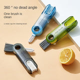 3 In 1 U-shaped Cup Mouth Multifunction Water Bottle Cup Cleaning Brush Blue - Shop N Save