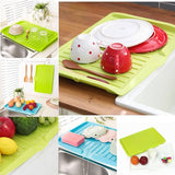 Sink Side Drip Sloping Draining Storage Rack Tray Kitchen Green - Shop N Save