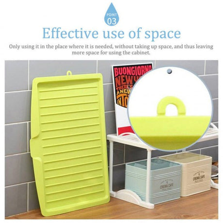 Sink Side Drip Sloping Draining Storage Rack Tray Kitchen Green - Shop N Save