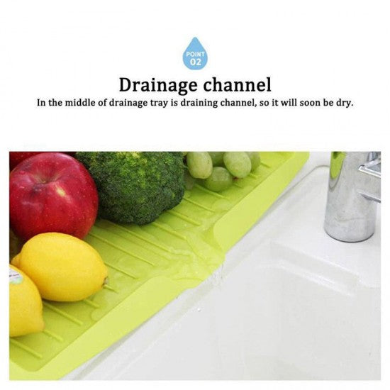 Sink Side Drip Sloping Draining Storage Rack Tray Kitchen Green - Shop N Save
