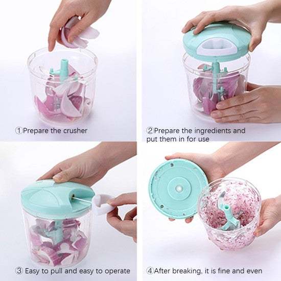 Multifunctional Vegetable And Fruit Manual Chopper (Pink) - Shop N Save