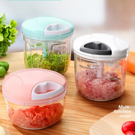 Multifunctional Vegetable And Fruit Manual Chopper (Pink) - Shop N Save