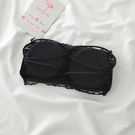 Ladies Breathable Crop Top Strapless Bra - Black - Shop N Save