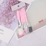 5 Pcs Professional Makeup Brush Set for Foundation Eye Shadow - Pink