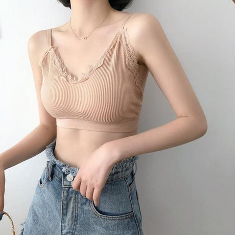 Korean Style Lace Beauty Chest Padded Bra - White - Shop N Save
