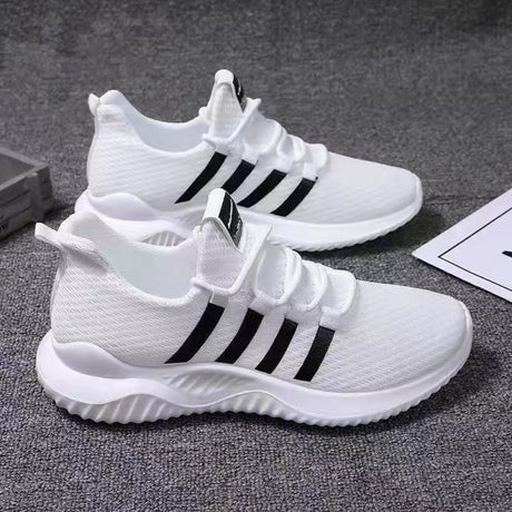 Mesh Lace-Up Sneakers for Women Lightweight Breathable Non-Slip Soft And Comfortable Shoes For Walking Running Jogging Exercise Gym and Outdoor Office Casual Shoes - White