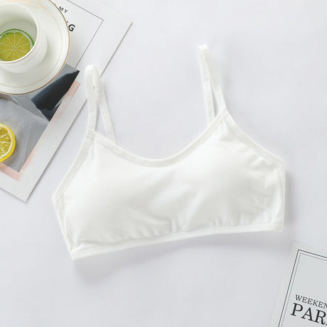 Girls Bra Straps Pure Cotton Vests - White - Shop N Save