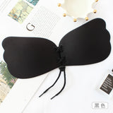 Pair Adhesive Invisible Backless Sticky Seamless Push Up Strapless Bra Black - Shop N Save