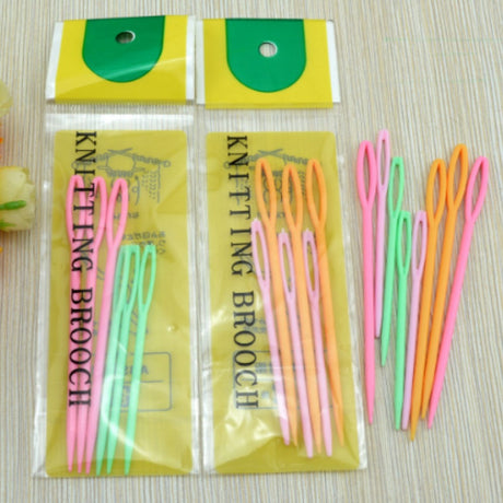 6 Pcs ABS plastic big eye needle factory direct U shaped twist needle Multicolor