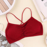 Push Up Soft Padded Seamless Backless Sports Bra - White - Shop N Save