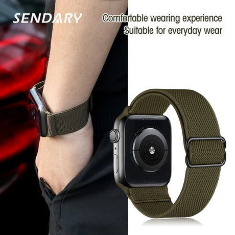 Nylon Loop Strap For Apple Watch Band Smartwatch Belt red