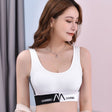 U-Shape Back Borders Sports Women Bra - White - Shop N Save