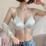 Sling Lace Edge Triangle Cup Wrapped Chest Bra - White - Shop N Save