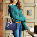 Blue Geometric Handbag: Stylish, Casual, Adjustable, Modern Fashion Charm - Shop N Save