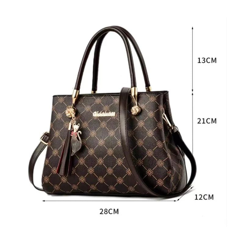 Elegant Geometric Floral Handbag: Spacious, Stylish, Versatile, High Quality - Shop N Save