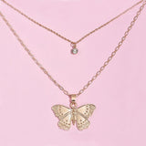 Butterfly Pendant Necklace - Versatile, Multi-Layer - Shop N Save