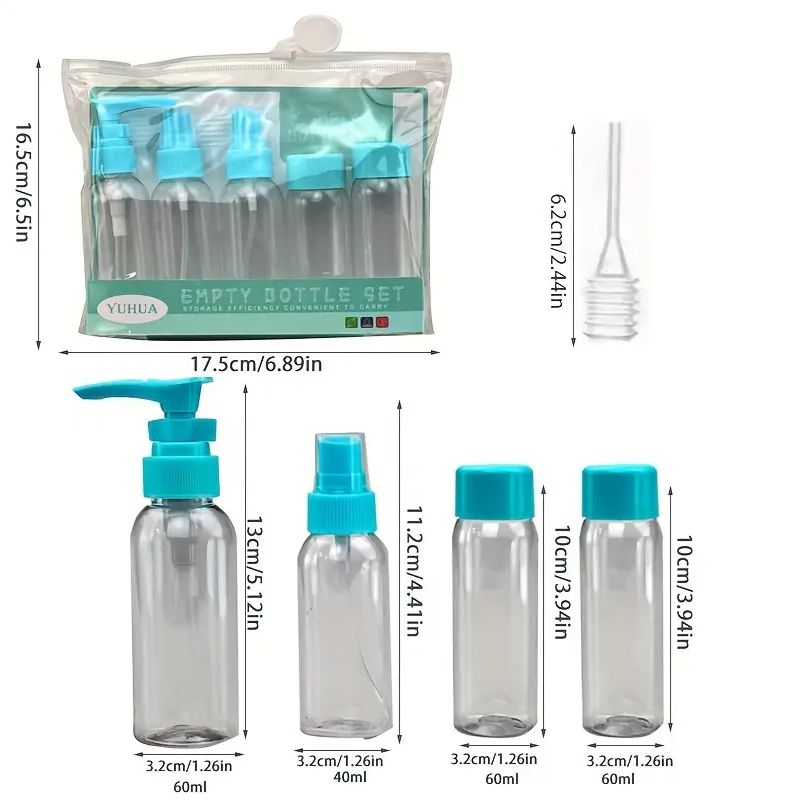 Empty Bottle Set: Efficient Storage 7 PCS, Convenient for Travel-Blue