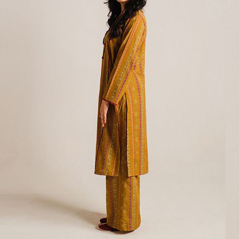 2 Piece Digital Print Kurti Salwar Set - Pure Cotton Collection Stylish Light Weight Cotton Fabric Suit Top Bottom Salwar Kameez Indian Pakistani Printed Suit For Casual Outdoor Dress - Golden - Shop N Save