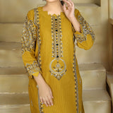 2 Piece Kurti Salwar Embroidery Set - Pure Cotton Collection Stylish Solid Color Light Weight Cotton Fabric Suit Top Bottom Salwar Kameez Indian Pakistani Embroidered Suit For Event Party Outdoor Dress - Golden - Shop N Save