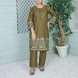 2 Piece Kurti Salwar Embroidery Set - Pure Cotton Collection Stylish Solid Color Light Weight Cotton Fabric Suit Top Bottom Salwar Kameez Indian Pakistani Embroidered Suit For Event Party Outdoor Dress - Dark Green - Shop N Save