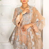 3 Piece Fancy Embroidery Dress - Stylish Light Weight Chiffon Organza Fabric Suit Indian Pakistani Fancy Embroidered Dress For Events Party Outdoor Dress - Rose Pink - Shop N Save