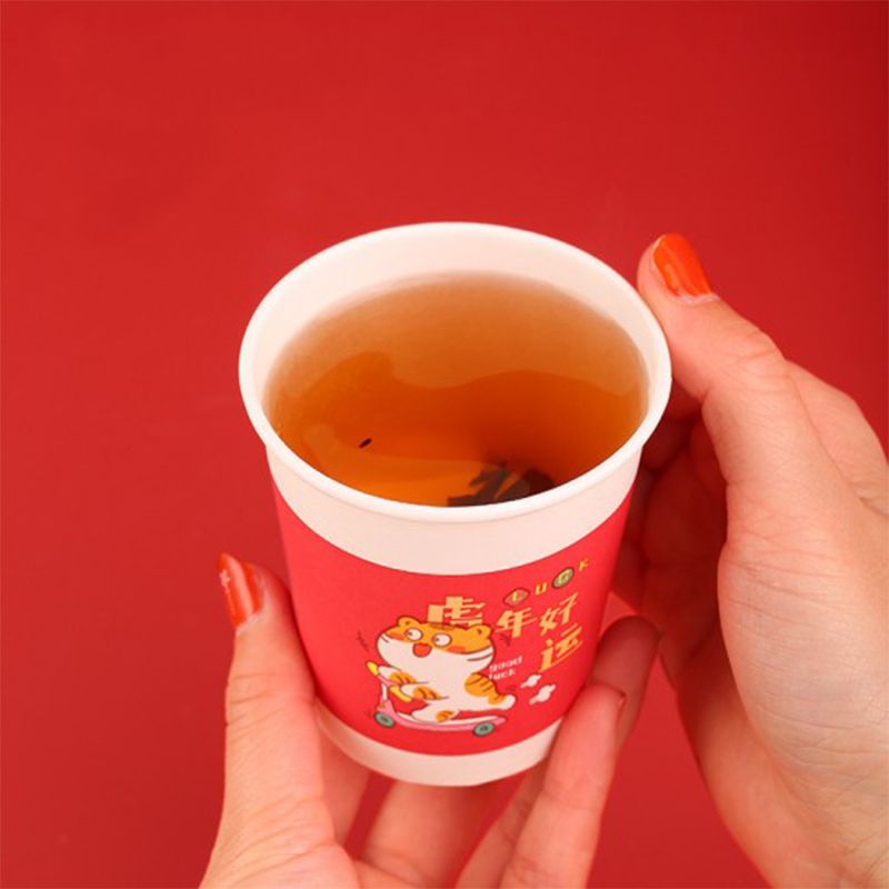 Disposable Paper Cup For Tea Or Coffee 50 Pcs - Red
