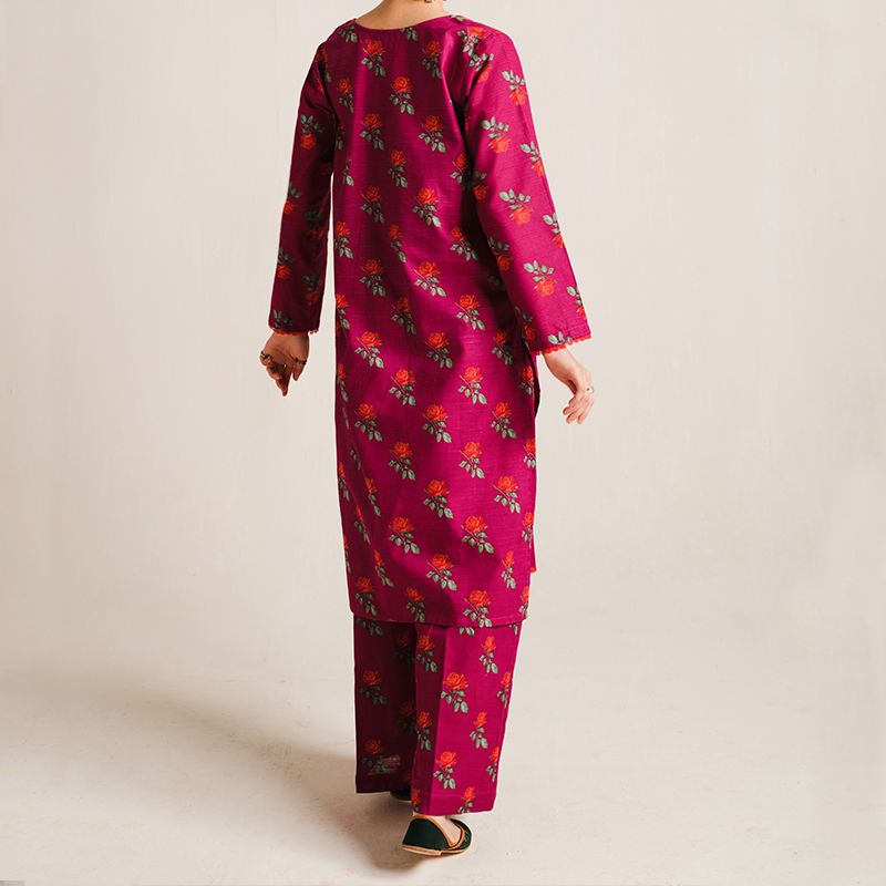 2 Piece Digital Print Kurti Salwar Set - Pure Cotton Collection Stylish Light Weight Cotton Fabric Suit Top Bottom Salwar Kameez Indian Pakistani Printed Suit For Casual Outdoor Dress - Purple - Shop N Save