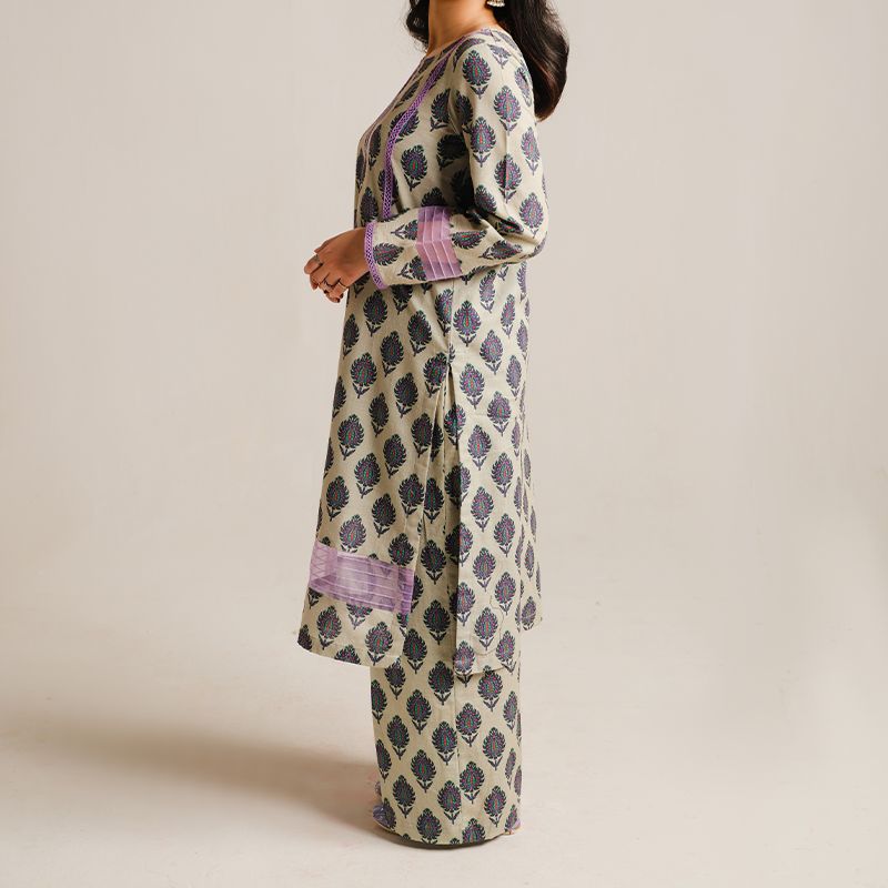 2 Piece Digital Print Kurti Salwar Set - Pure Cotton Collection Stylish Light Weight Cotton Fabric Suit Top Bottom Salwar Kameez Indian Pakistani Printed Suit For Casual Outdoor Dress - Multicolor - Shop N Save