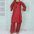 2 Piece Kurti Salwar Embroidery Set - Pure Cotton Collection Stylish Solid Color Light Weight Cotton Fabric Suit Top Bottom Salwar Kameez Indian Pakistani Embroidered Suit For Event Party Outdoor Dress - Maroon - Shop N Save
