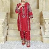 2 Piece Kurti Salwar Embroidery Set - Pure Cotton Collection Stylish Solid Color Light Weight Cotton Fabric Suit Top Bottom Salwar Kameez Indian Pakistani Embroidered Suit For Event Party Outdoor Dress - Maroon - Shop N Save