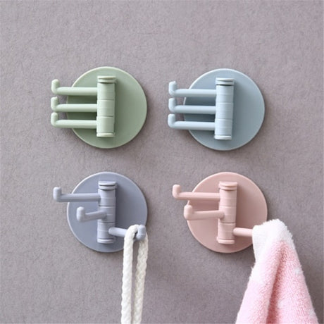 Multi Functional 3 Branch Rotating Wall Hook - light Gray