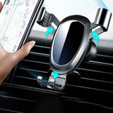 Air Vent Car Phone Holder - Round Shape Strong Grip Air Outlets Ball Head Car Mount Bracket Mobile Holder For All Type Of Car- Silver