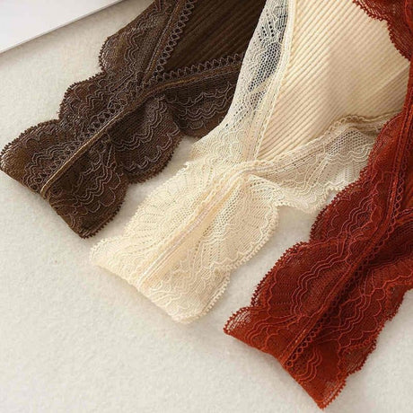 Lace Push Up Sports Padded Bras For Women - Khaki - Shop N Save