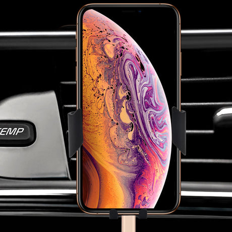 Air Vent Car Phone Holder - Strong Grip Air Outlets Ball Head Car Mount Bracket Mobile Holder For All Type Of Car - Black