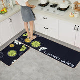 2Pcs Non-Slip Floor Mat 40x120 And 40x60 - Black