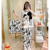 3 Pcs Cute Mickey Nightwear Pajama Shorts Sets For Women Sleepwear