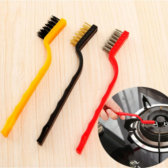 3 Pcs Long Handle Cooker Stove Oil Stain Remover Cleaning Brush - Shop N Save