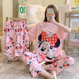 3 Pcs Nightwear Pajama Shorts Sets For Women Sleepwear Pink