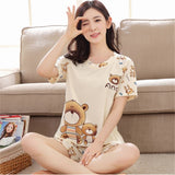 Baear Printed Pajamas Set For Women Sleepwear Homewear Nightwear Skin