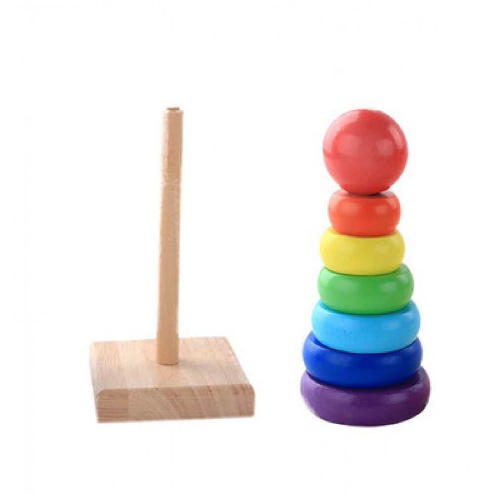 Mini Rainbow Tower Colorful 8-Layer Infant New Born Educational Toy - Shop N Save