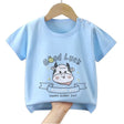 New Born Loose Printed Short Sleeves Boys And Girls O-neck T-shirt Casual kids Clothes Blue - Shop N Save
