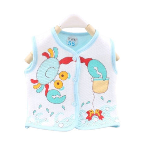New Born Warm Vest Front Open Cute Vest - Blue - Shop N Save
