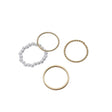 Plain Pearl Overlapping Ring Set - Fashionable Women's Party Jewelry - Shop N Save