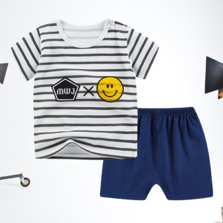 Children’s Short-Sleeved T-Shirt Set Summer New Born Baby Boys And Girls T-Shirt Matching Set - Shop N Save
