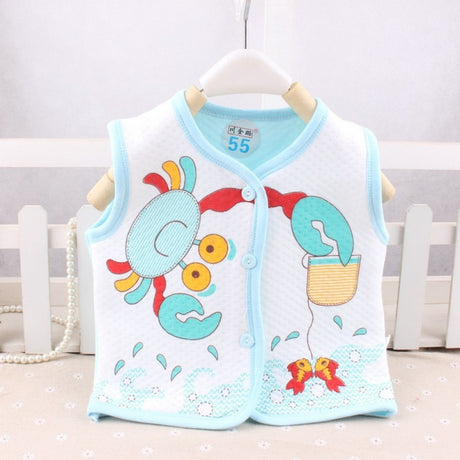New Born Warm Vest Front Open Cute Vest - Blue - Shop N Save
