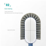 Soft Hair Household Long Handle Three-Sided Shoe Brush - Blue