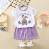 Cartoon print Newborn cotton short sleeve T-shirt and shorts Matching Set - Shop N Save