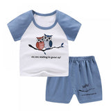 Breathable New Born Short Sleeve Two Piece Cotton Outfit Matching Set - Shop N Save